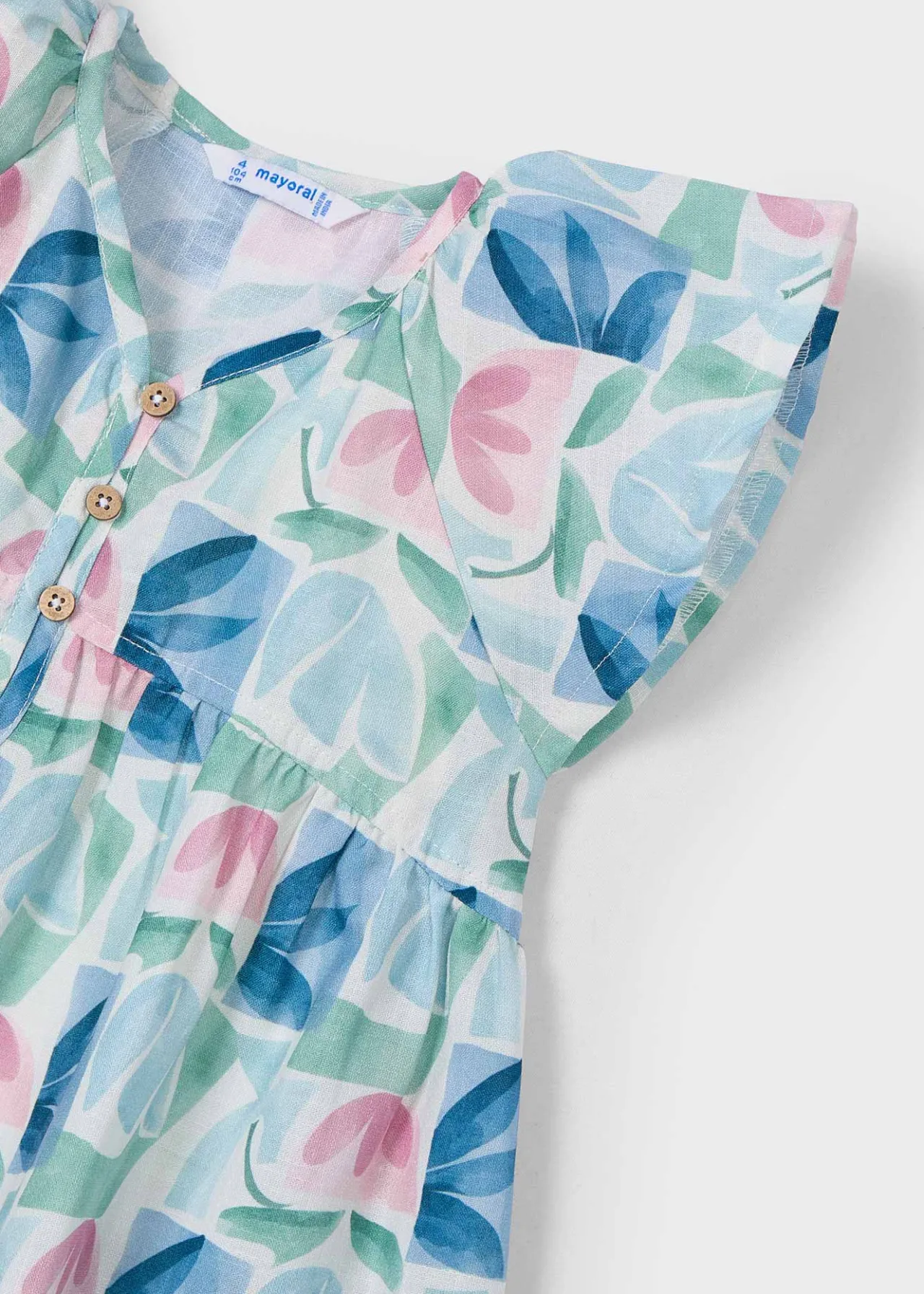 Vestito stampato fiori geometrici bambina^Mayoral New