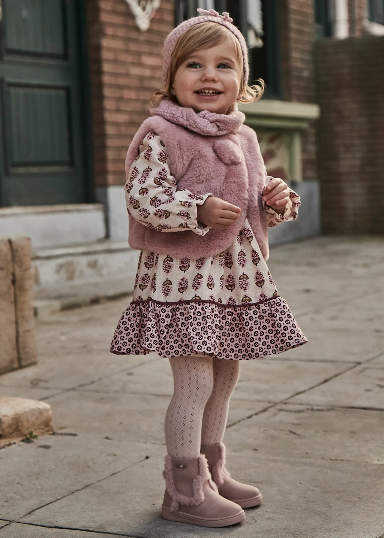 Vestito stampato viyella neonata^Mayoral Fashion