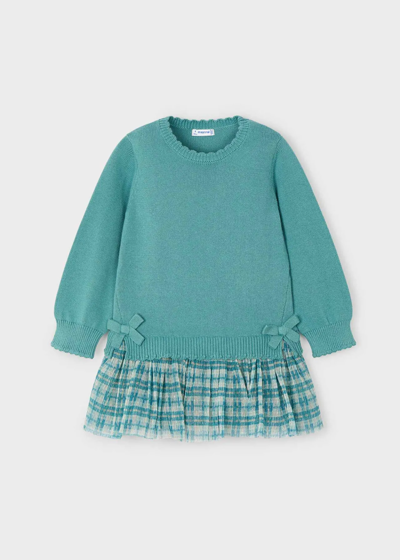 Vestito tricot tulle quadri bambina^Mayoral Hot
