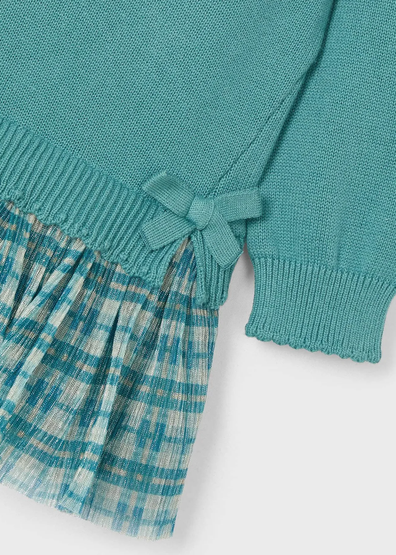 Vestito tricot tulle quadri bambina^Mayoral Hot